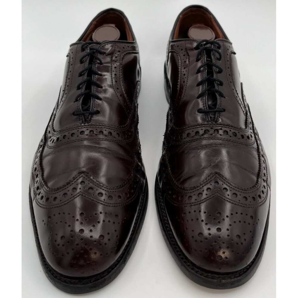 Allen Edmonds McAllister Mens Size US 9.5 D Burgundy Wingtip Oxford Shoes